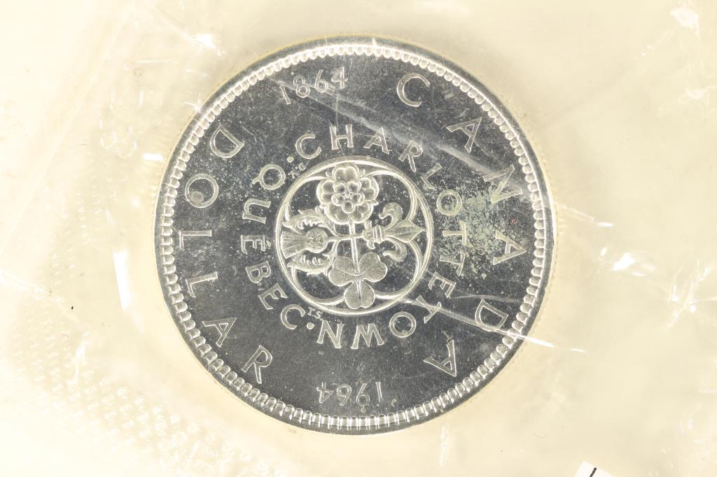1964 CANADA CHARLOTTETOWN SILVER DOLLAR BU: .600 OZ. ASW