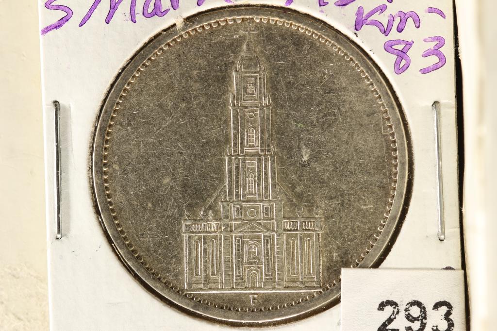 1934-F GERMAN SILVER 5 MARKS (1 of 2)