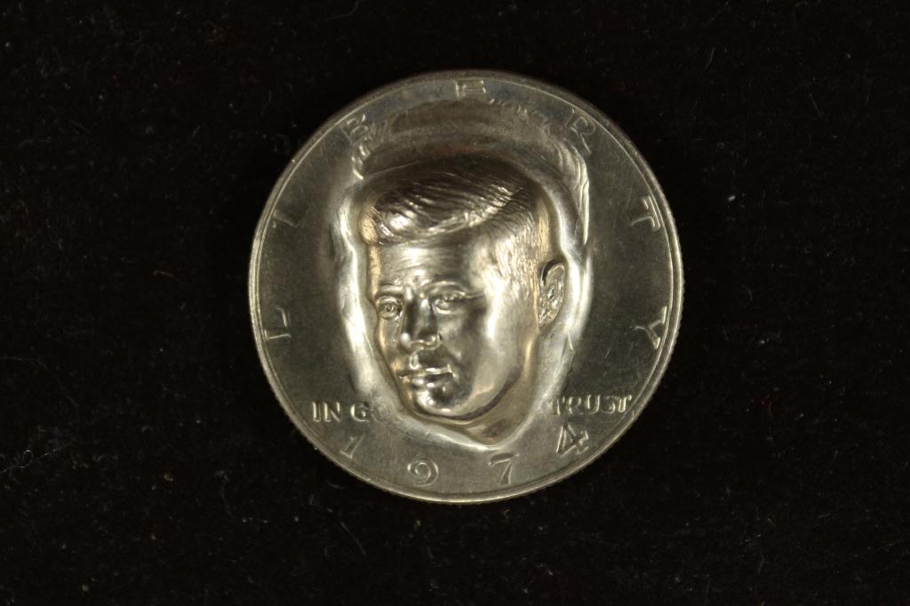 1974 KENNEDY HALF DOLLAR POP OUT REPOUSSE (1 of 3)