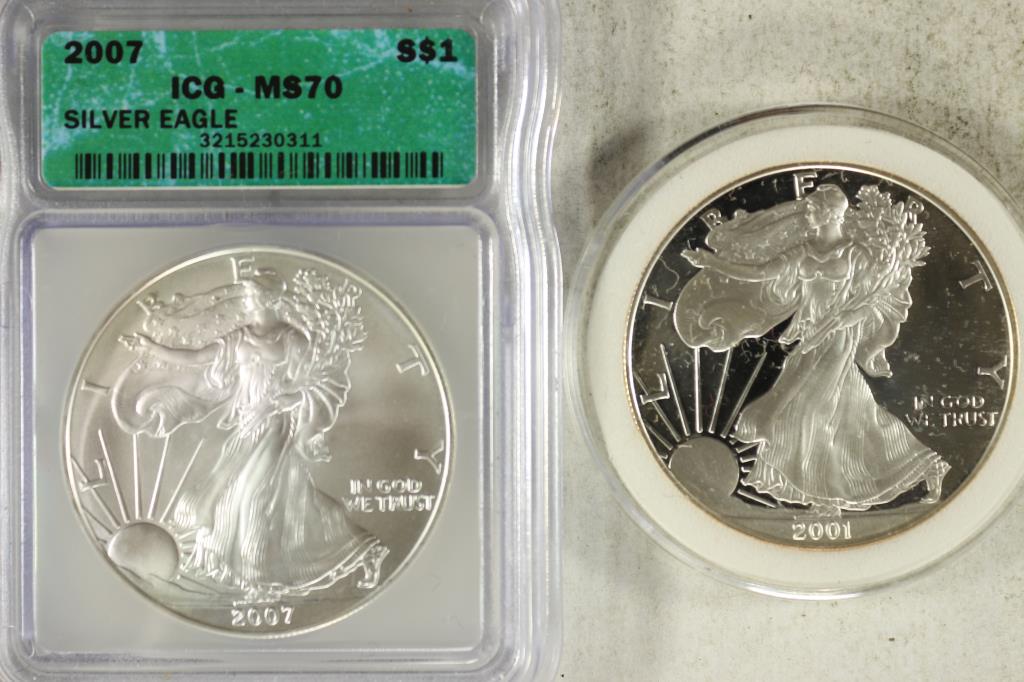 2001-W PROOF AMERICAN SILVER EAGLE AND (1 of 2)