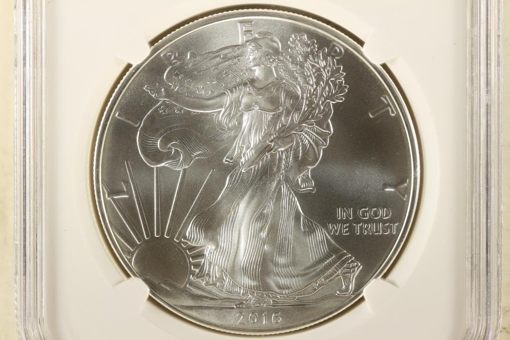 2016 AMERICAN SILVER EAGLE NGC MS70 1ST DAY ISSUE (1 of 3)