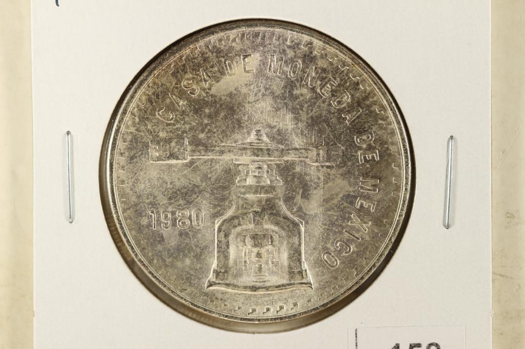 1980 MEXICO SILVER ONZA 1 TROY OZ .999 FINE SILVER (1 of 2)