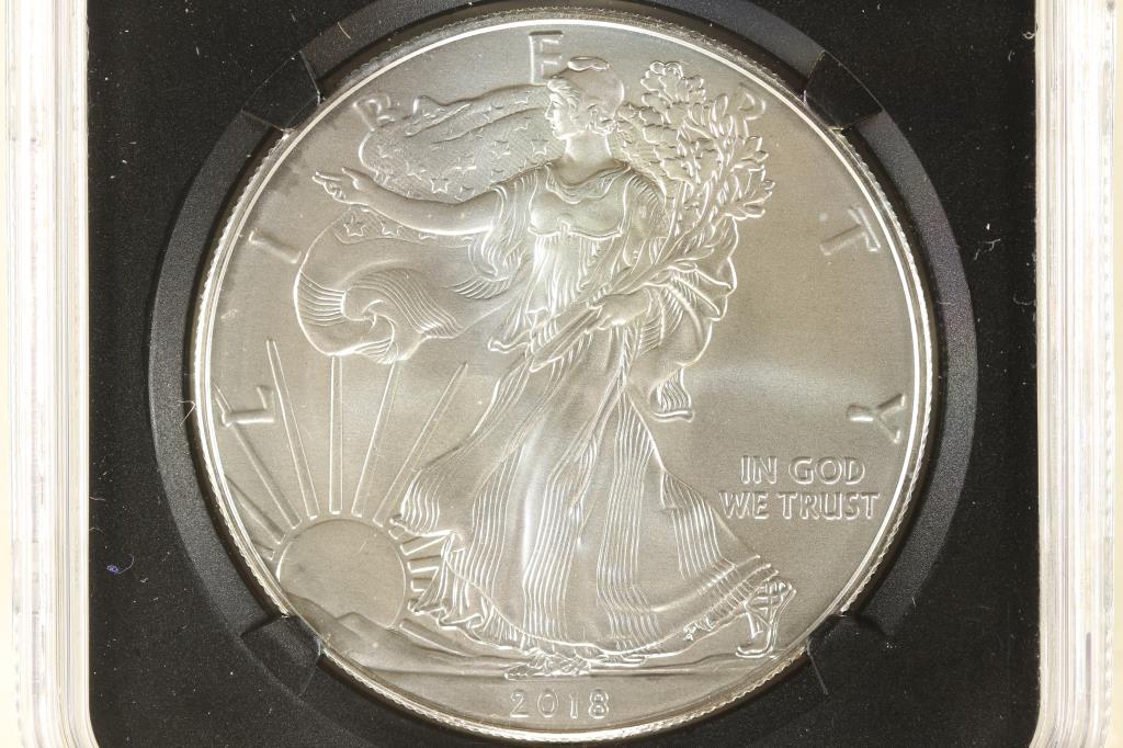 2018 AMERICAN SILVER EAGLE NGC MS70 1ST DAY ISSUE (1 of 3)