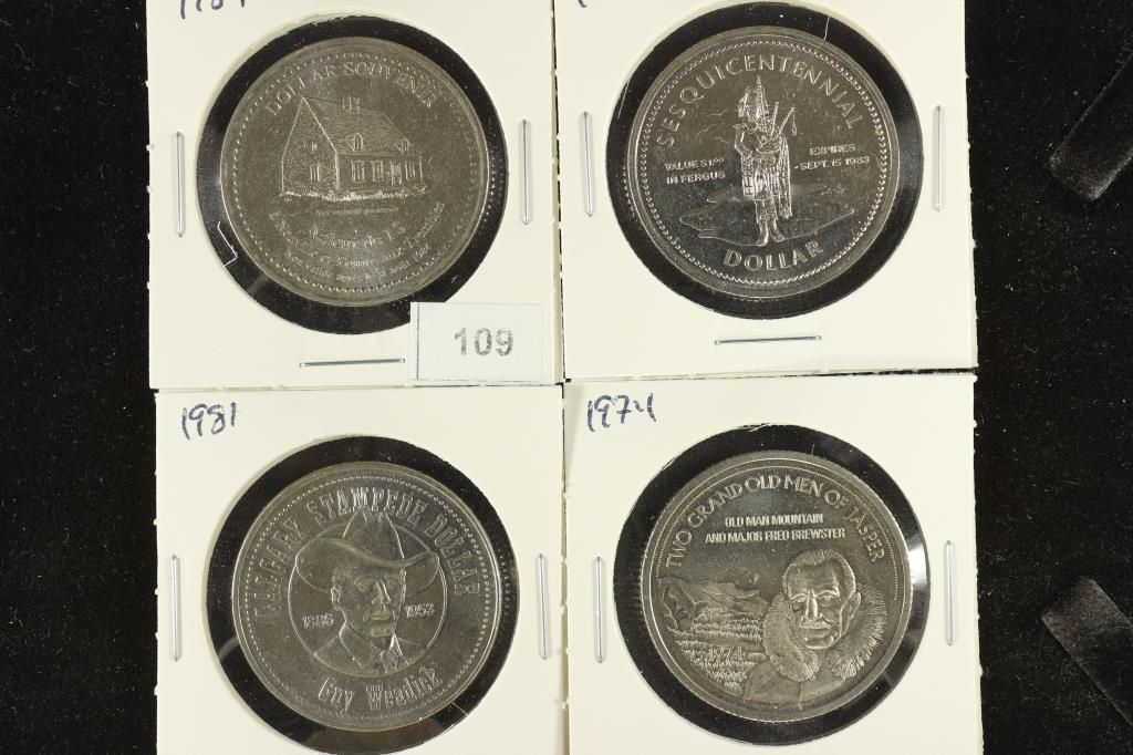 4 ASSORTED CANADA TRADE DOLLARS 1984 NEUVILLE, (1 of 2)