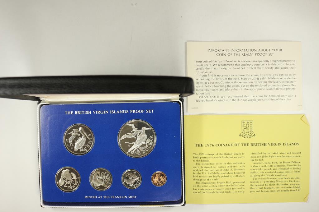 1976 BRITISH VIRGIN ISLANDS PROOF SET $1 IS SOLID (1 of 3)