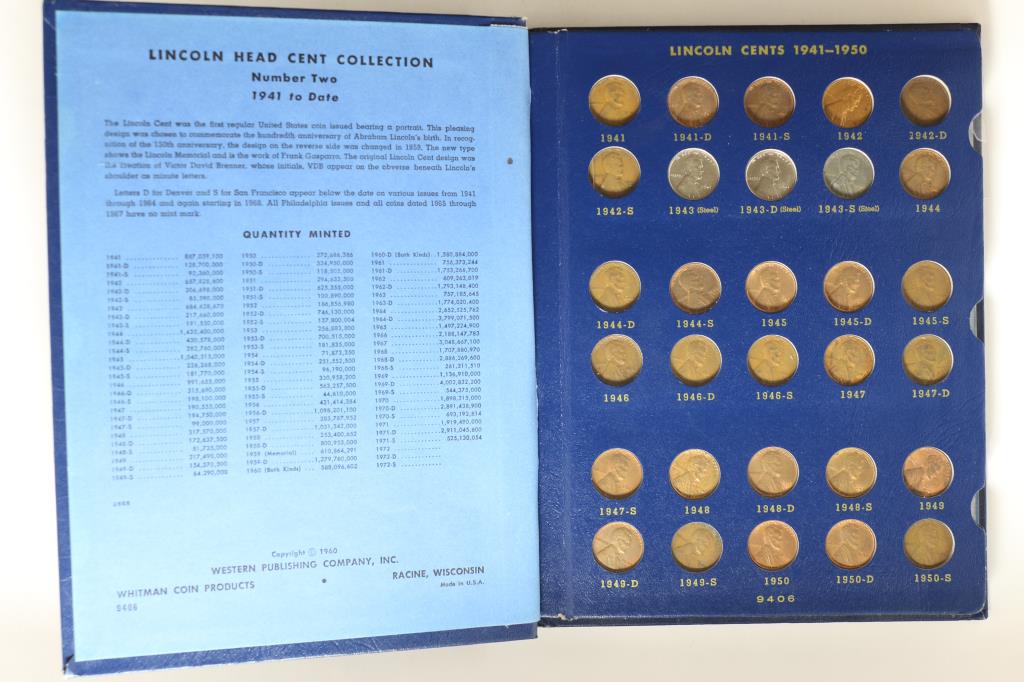 MOSTLY FULL 1941-1974 LINCOLN CENT ALBUM 86 COINS (1 of 5)