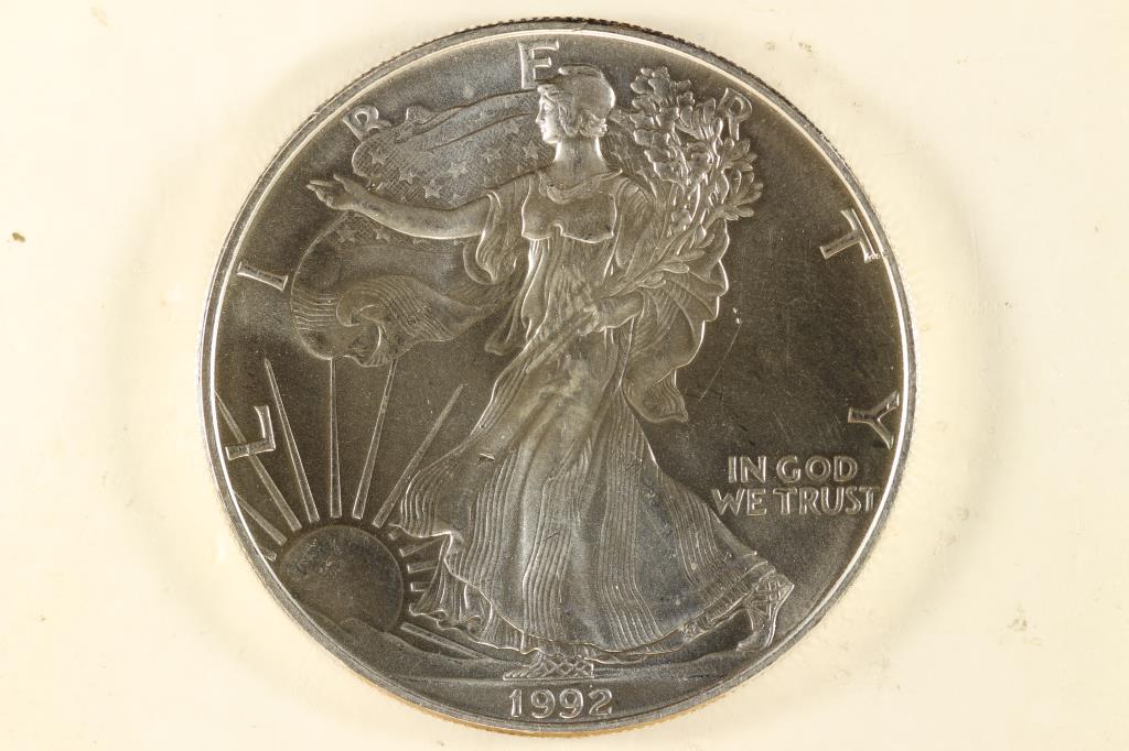 1992 AMERICAN SILVER EAGLE BRILLIANT UNC (1 of 2)