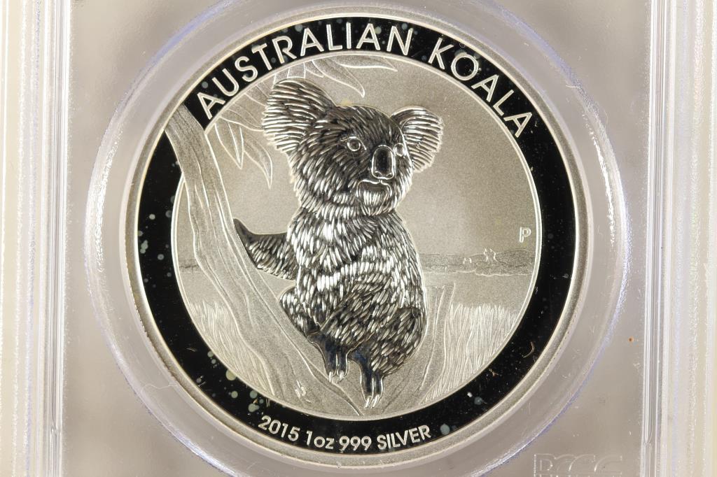 2015-P AUSTRALIA KOALA SILVER DOLLAR PCGS MS70 (1 of 2)