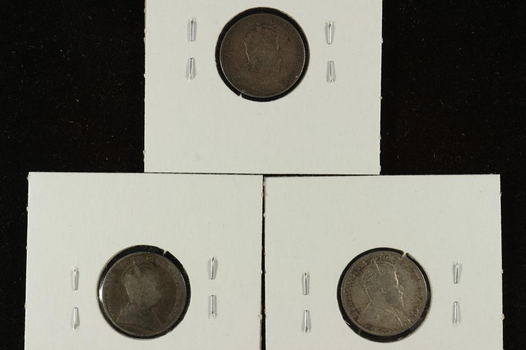 1907, 1909 & 1910 CANADA SILVER 10 CENTS (1 of 1)