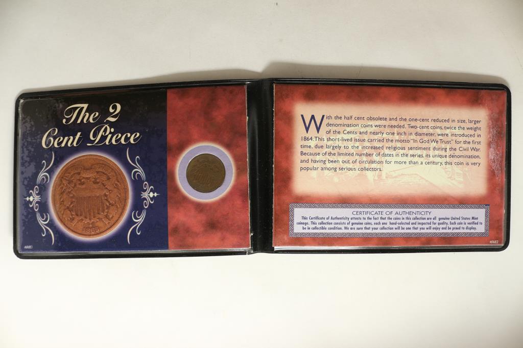 1864 US TWO CENT PIECE IN FOLIO (1 of 1)