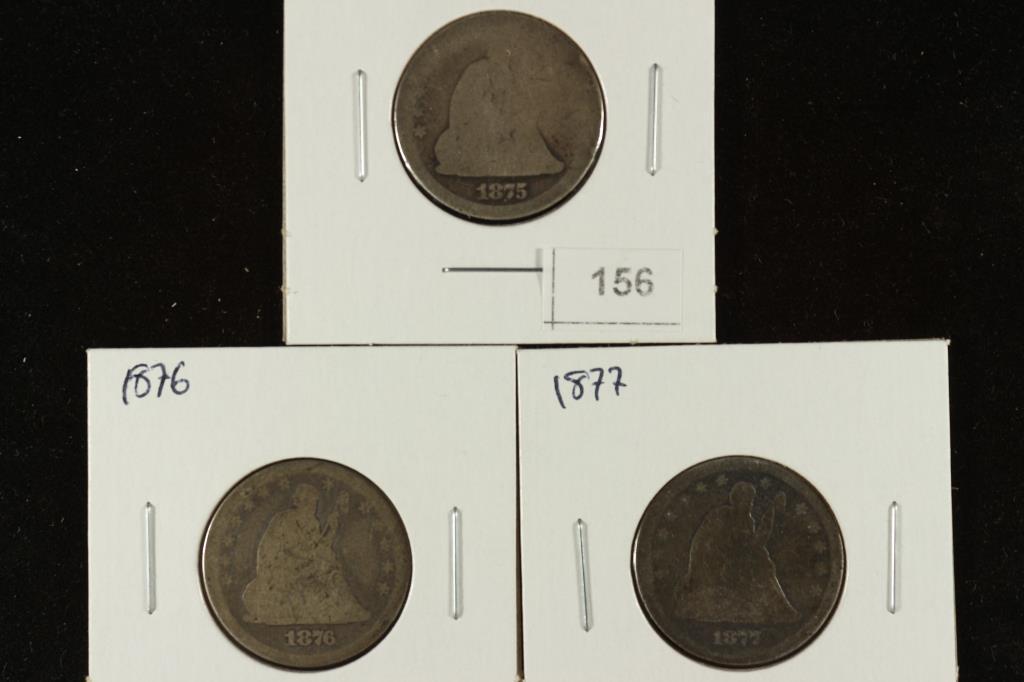 1875, 1876 & 1877 SEATED LIBERTY QUARTERS (1 of 1)