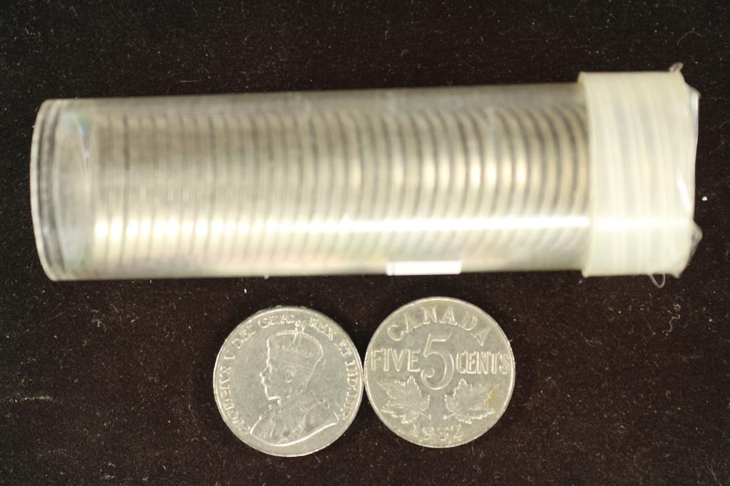 ROLL OF 40 CANADA FIVE CENTS 38-1932 & 2-1933'S (1 of 1)