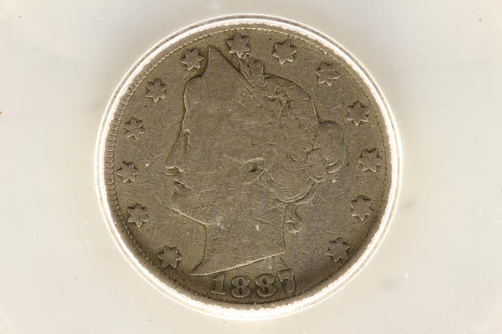 1887 LIBERTY "V" NICKEL ICG VERY GOOD 8 (1 of 3)