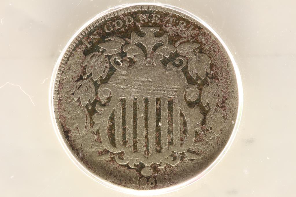 1866 WITH RAYS SHIELD NICKEL ICG GO4 DETAILS (1 of 3)