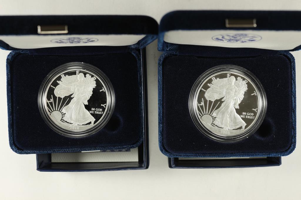 2008 & 2010 PROOF AMERICAN SILVER EAGLES (1 of 4)