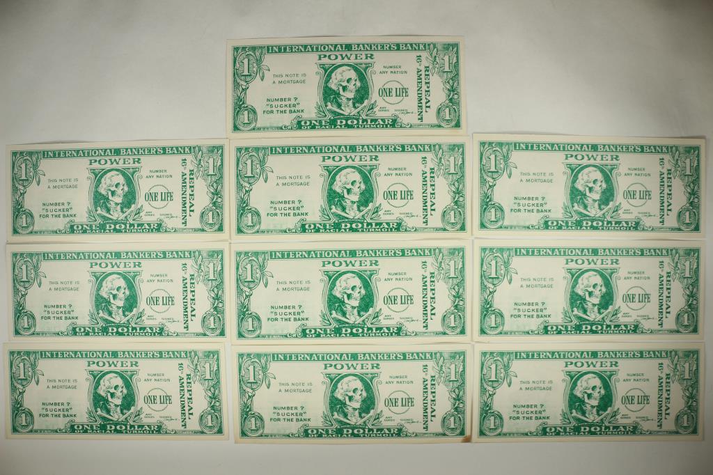 10 PIECES OF INTERNATIONAL BANKERS BANK $1 (1 of 2)