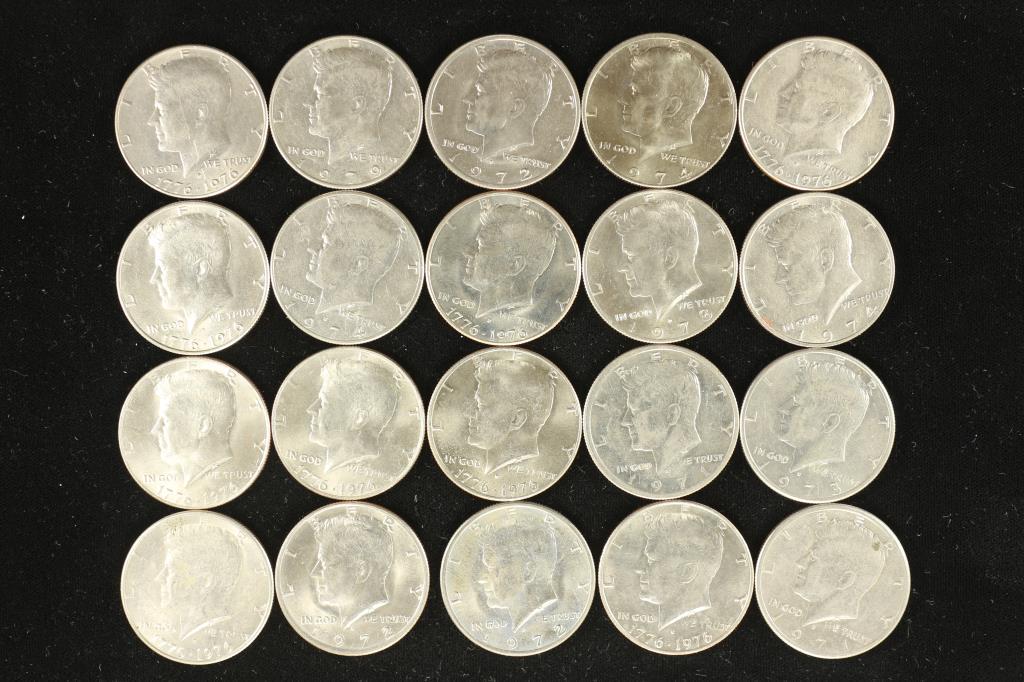 20 ASSORTED KENNEDY HALF DOLLARS (1 of 2)