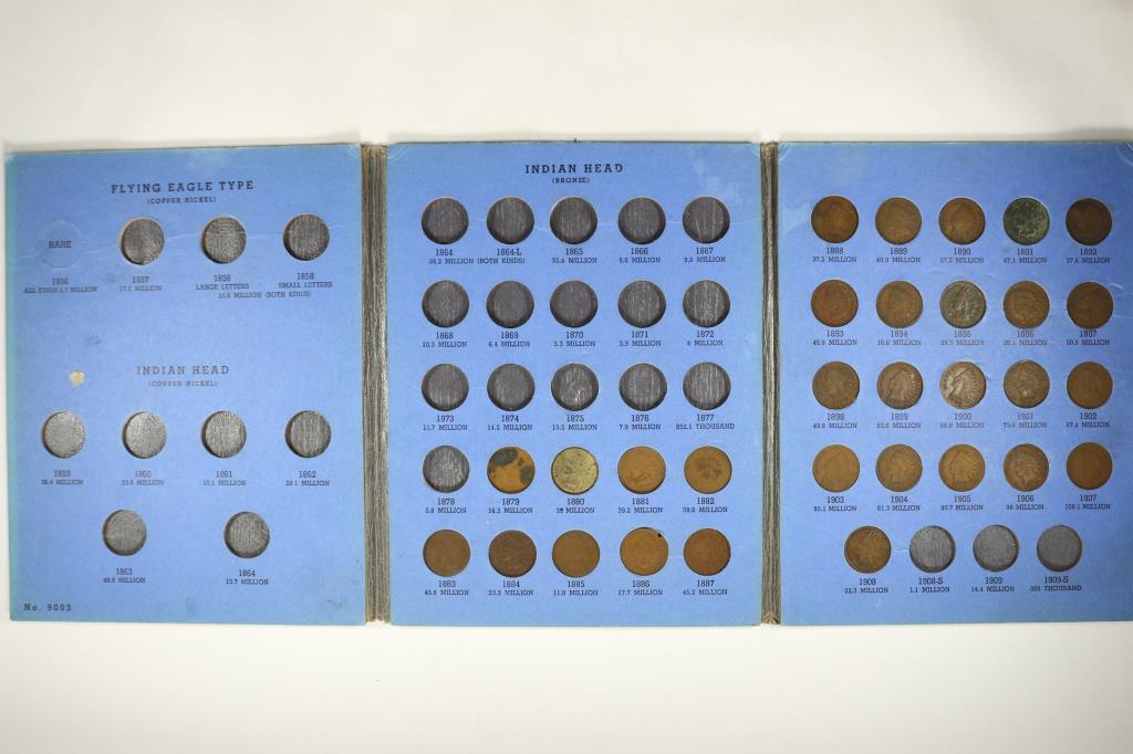 PARTIAL INDIAN HEAD CENT ALBUM INCLUDES: 30 COINS (1 of 2)