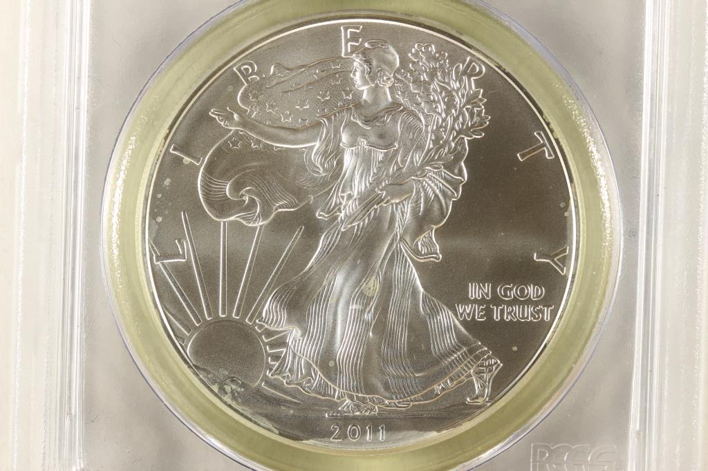 2011 (W) AMERICAN SILVER EAGLE PCGS MS70 (1 of 3)