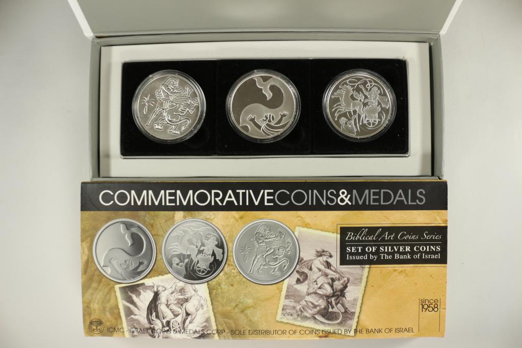 ISRAEL BIBLICAL ART COIN SERIES SET OF 3 SILVER (1 of 4)