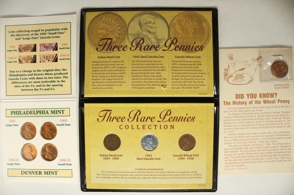 3 US COIN SETS #1-FOUR MAJOR VARIETIES OF 1960 (1 of 1)