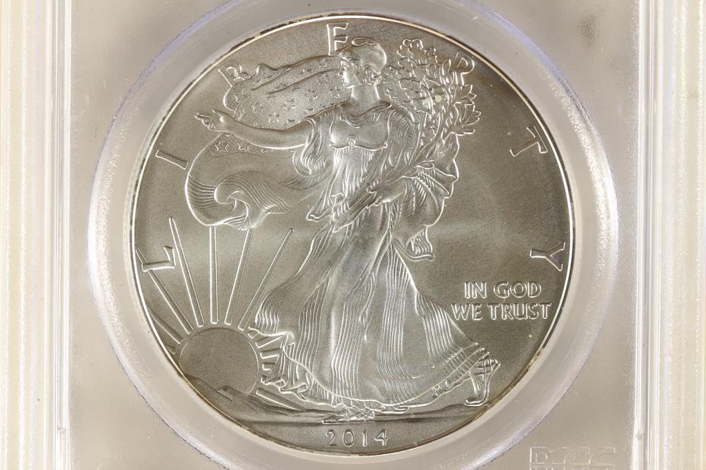 2014 AMERICAN SILVER EAGLE PCGS MS70 FIRST STRIKE (1 of 3)