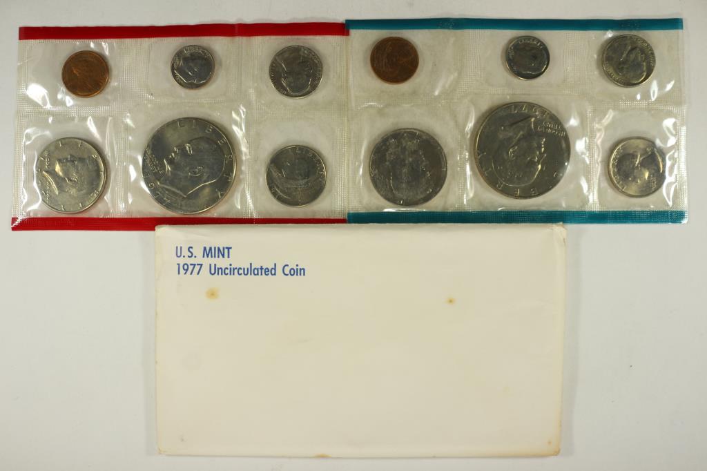 1977 US MINT SET (UNC) P/D (WITH ENVELOPE) (1 of 2)