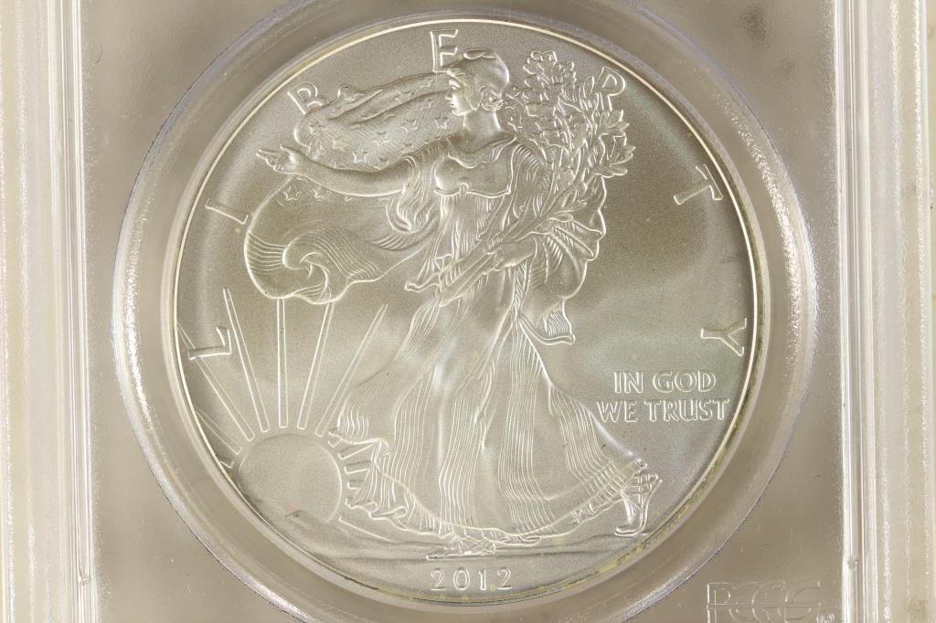 2012 (S) AMERICAN SILVER EAGLE PCGS MS70 (1 of 3)