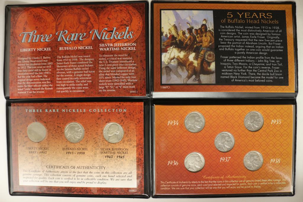 2 US COIN SETS #1-3 RARE NICKELS CONTAINS: (1 of 2)