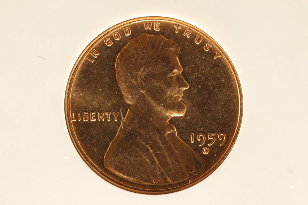 1959-D/D/D LINCOLN CENT ANACS MS64 RED FS-002.5 (1 of 3)