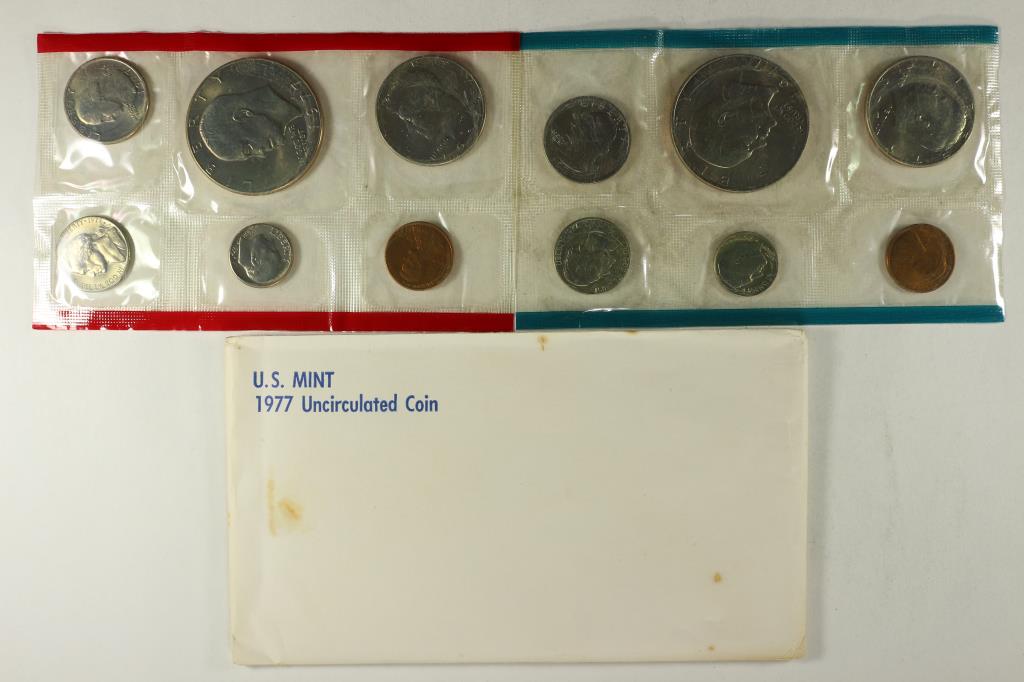 1977 US MINT SET (UNC) P/D (WITH ENVELOPE) (1 of 2)