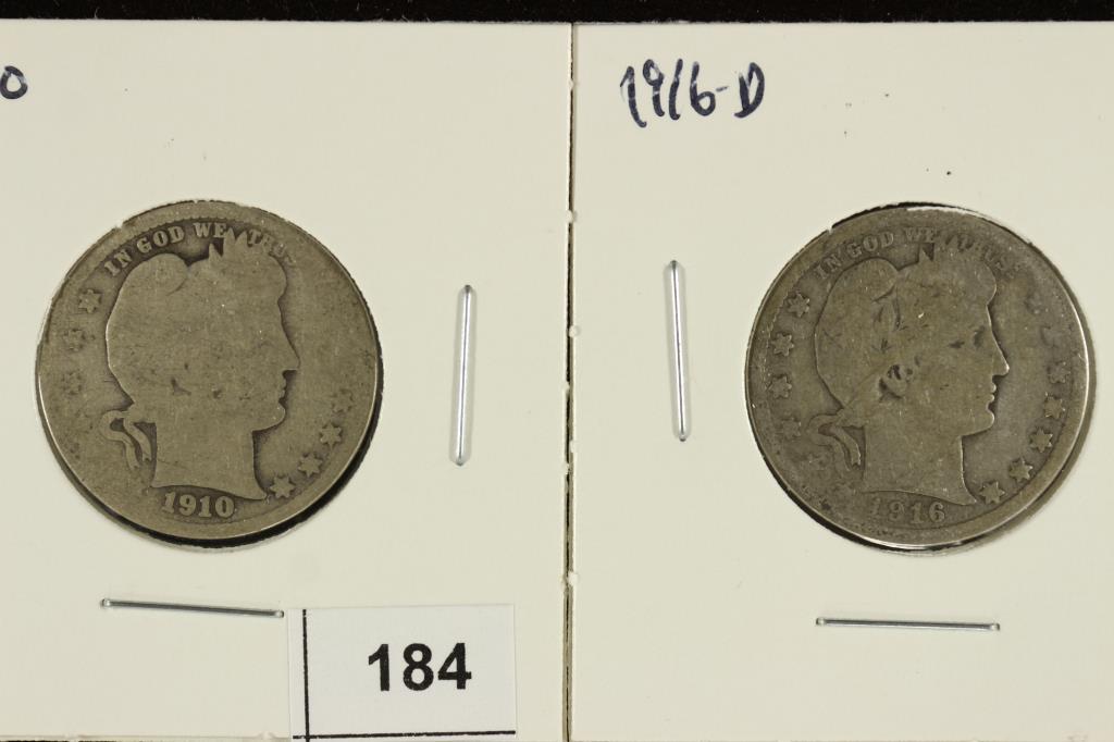 1910 & 1916-D BARBER QUARTERS (1 of 2)