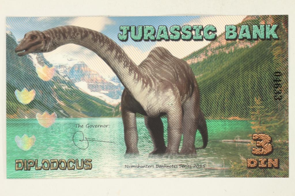 2015 JURASSIC BANK 3 DIN "DIPLODOCUS" COLORIZED (1 of 2)