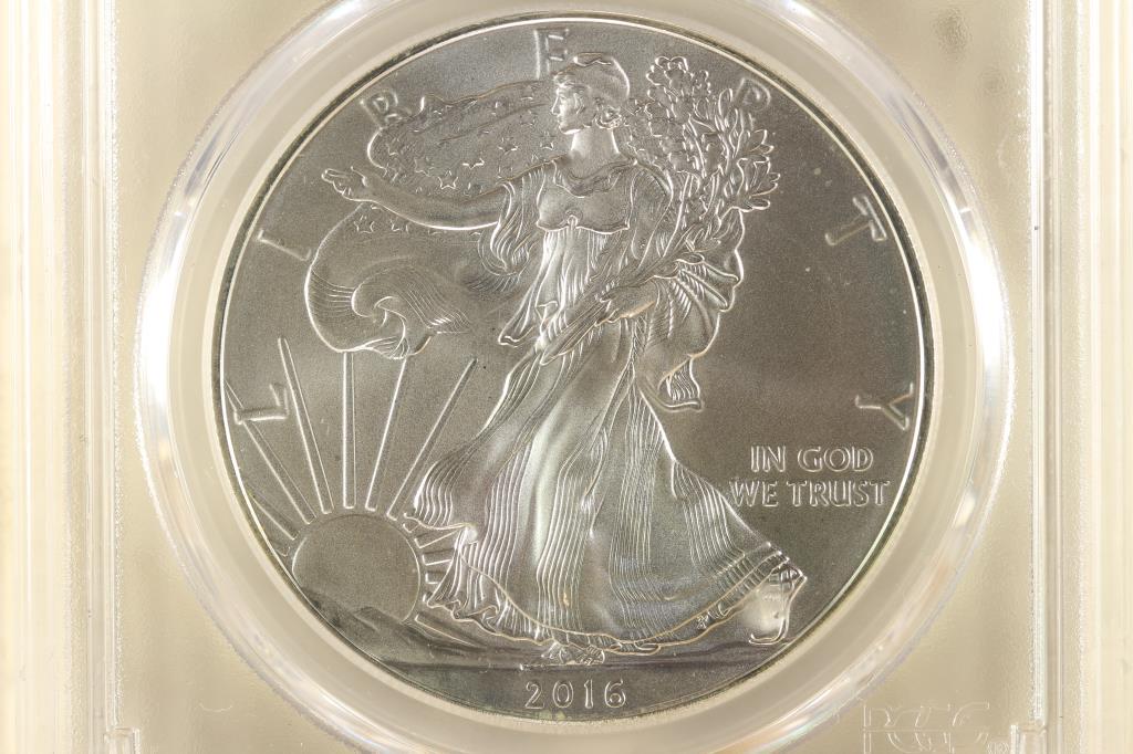 2016 AMERICAN SILVER EAGLE PCGS MS70 1ST STRIKE (1 of 3)