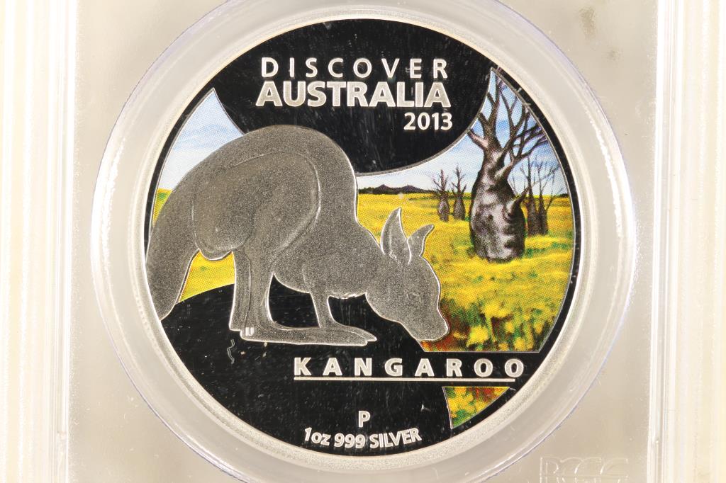 2013-P AUSTRALIA COLORIZED KANGAROO SILVER DOLLAR (1 of 3)