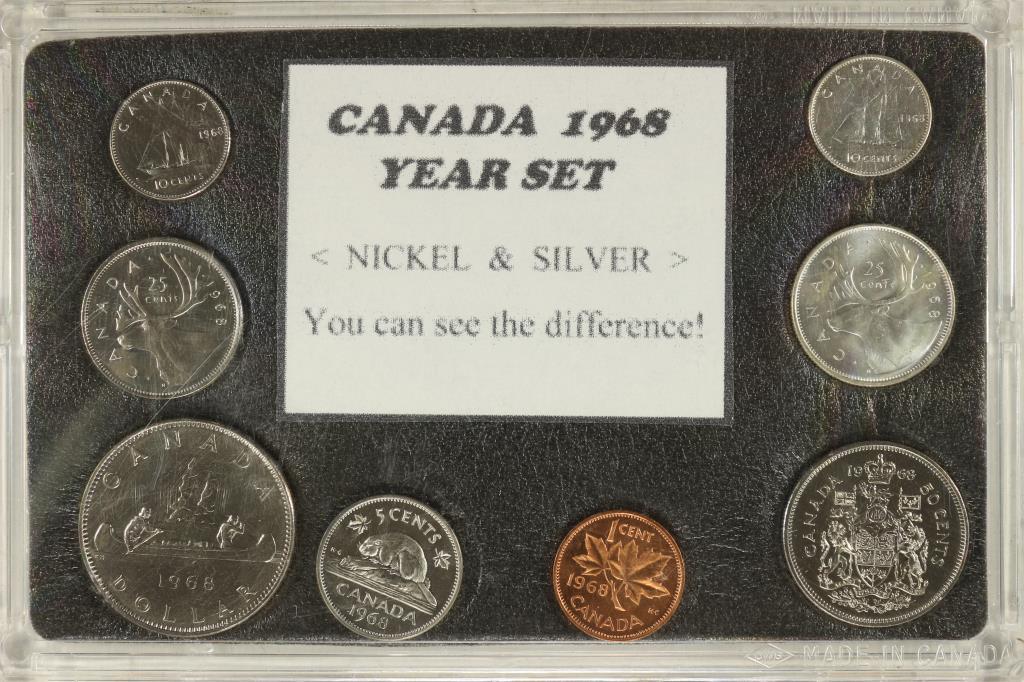 1968 CANADA NICKEL AND SILVER YEAR SET  BU (1 of 2)