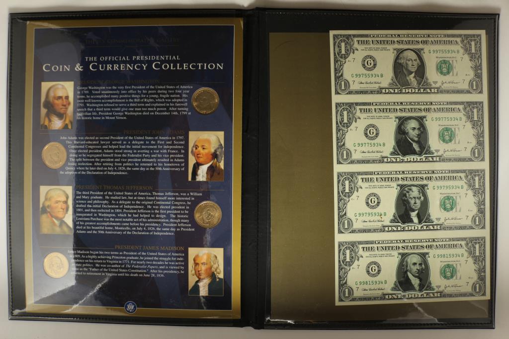 UNCUT SHEET OF 4-2003-A $1 FRN'S WHICH HAVE ALL (1 of 2)