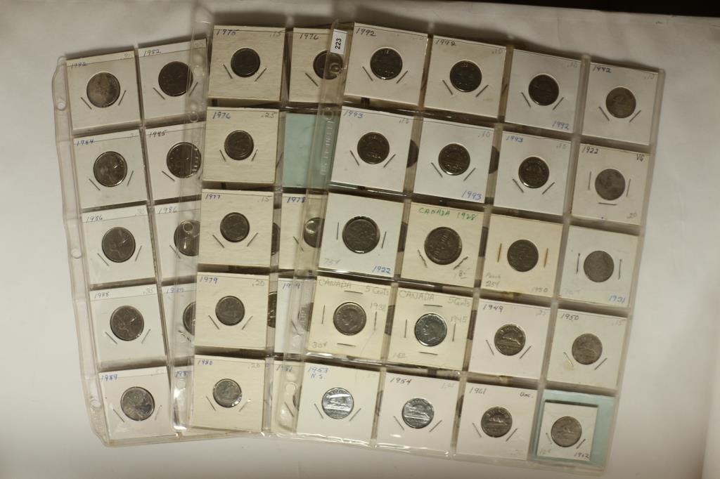 CANADIAN COINS 20-1922-1993 FIVE CENTS, 19-1975-81 (1 of 4)
