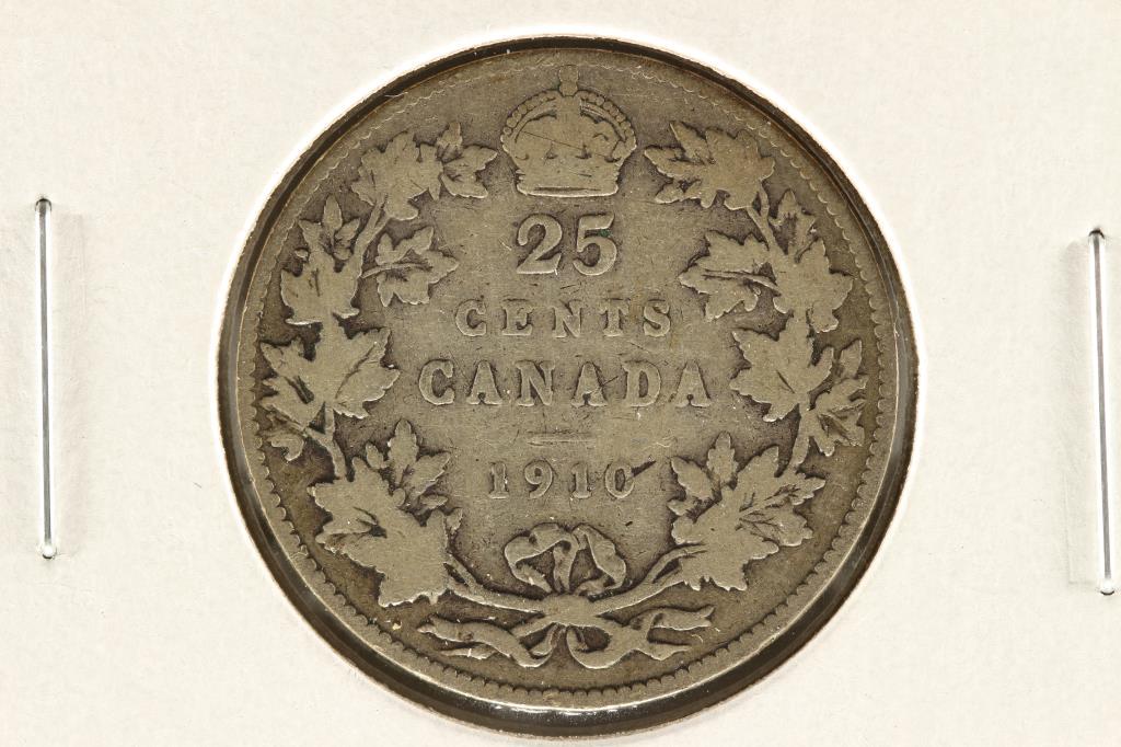 1910 CANADA SILVER 25 CENTS (1 of 2)
