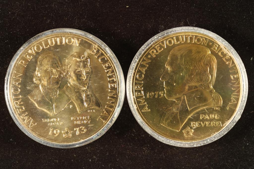 2-1 1/2'' TOKENS, 1973 AMERICAN REVOLUTION: BICENTENNIAL AND 1976 AMERICAN REVOLUTION BICENTENNIAL PAUL REVERE