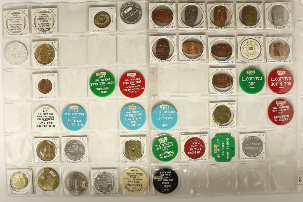 41 ASSORTED TOKENS AND ELONGATED CENTS (1 of 2)