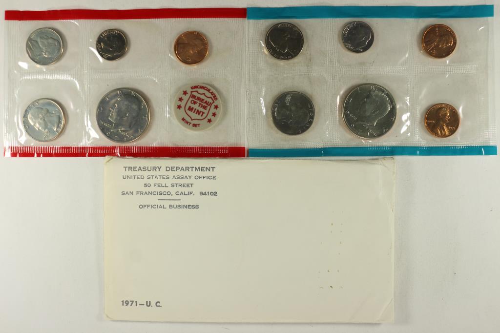 1971 US MINT SET (UNC) P/D/S (WITH ENVELOPE) (1 of 2)