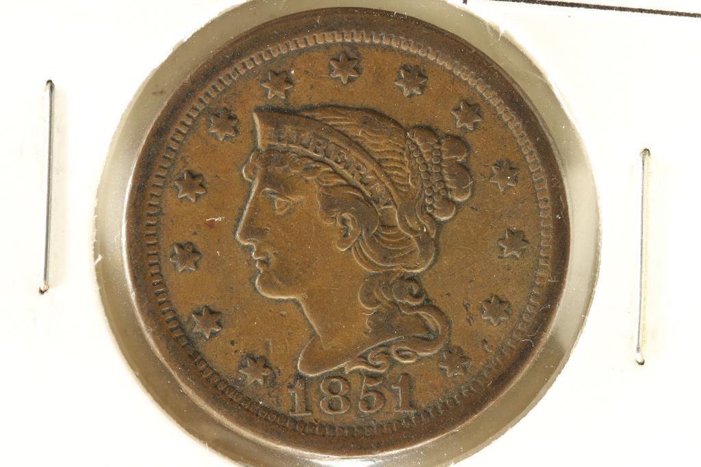 1851 US LARGE CENT EXTRA FINE (1 of 2)