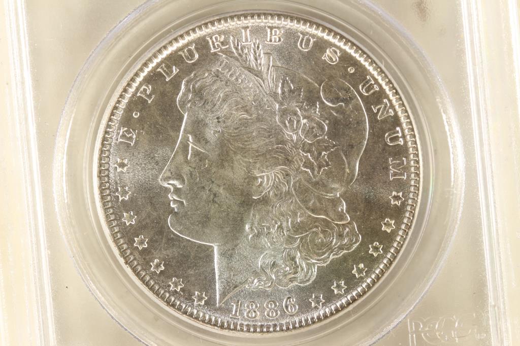 1886 MORGAN SILVER DOLLAR PCGS MS64 (1 of 3)