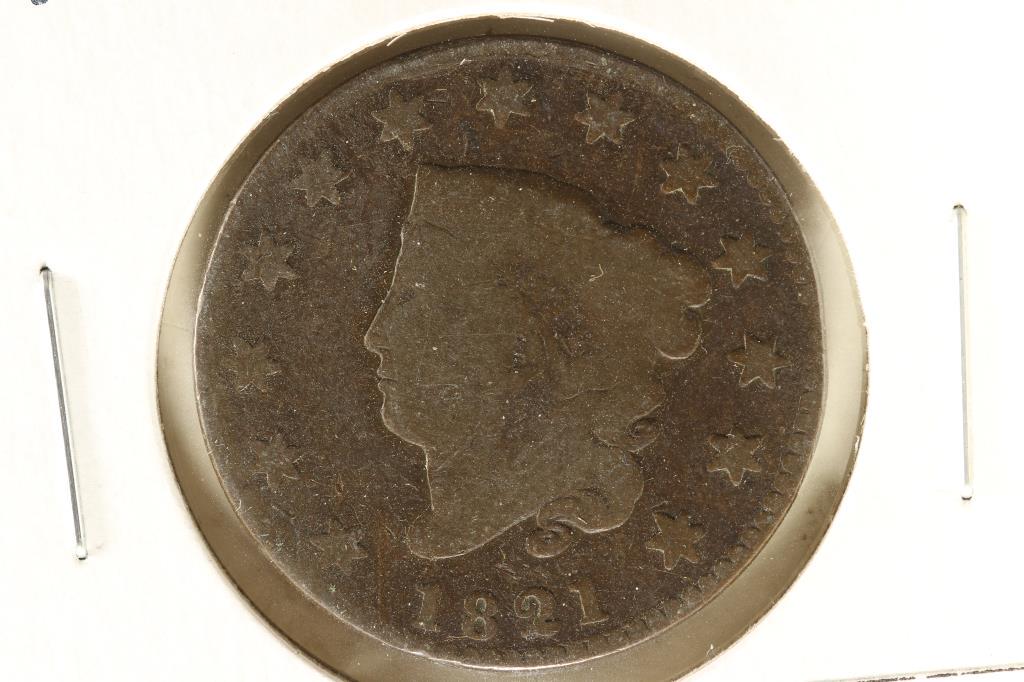 1821 US LARGE CENT MINOR ROTATION ON REVERSE (1 of 2)
