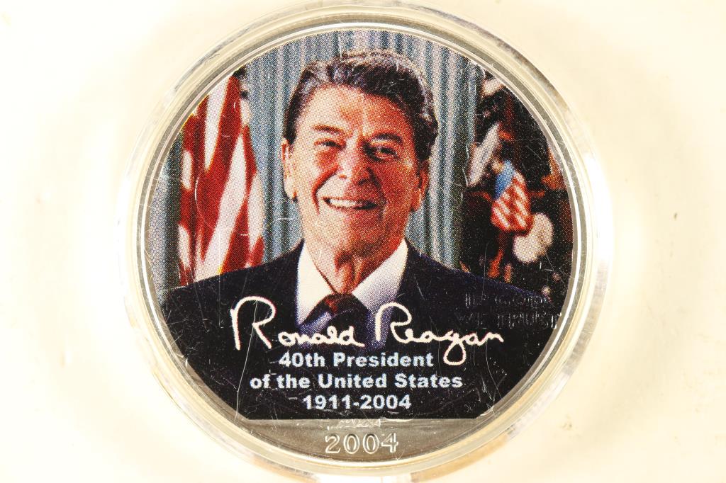 COLORIZED 2004 AMERICAN SILVER EAGLE RONALD REAGAN (1 of 2)