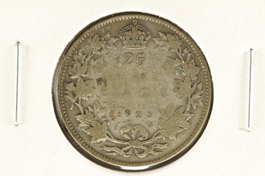 1928 CANADA SILVER 25 CENTS: WATCH FOR OUR NEXT AUCTION ON MONDAY MAY 10TH, 2021 AT 7 PM EDT