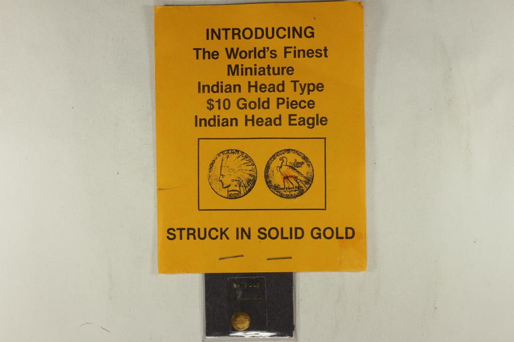 8KT GOLD MINIATURE $10 INDIAN HEAD EAGLE (1 of 2)