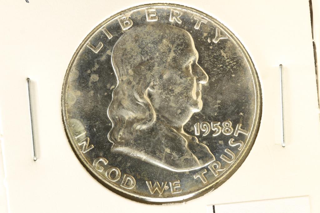 1958-D FRANKLIN HALF DOLLAR BRILLIANT UNC (1 of 2)
