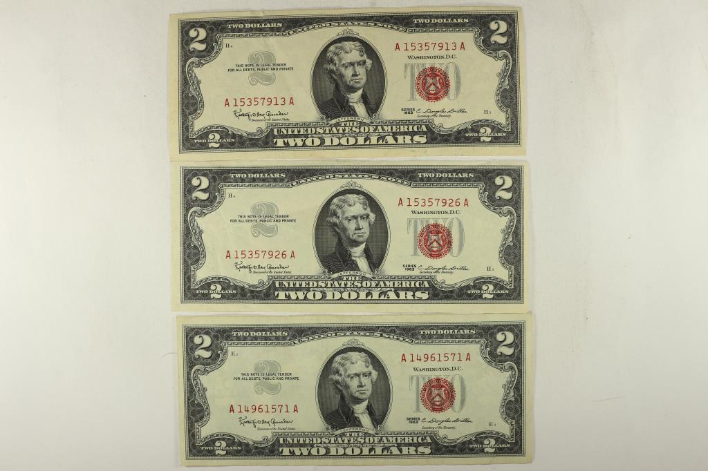 3-1963 $2 RED SEAL US NOTES CRISP (1 of 2)